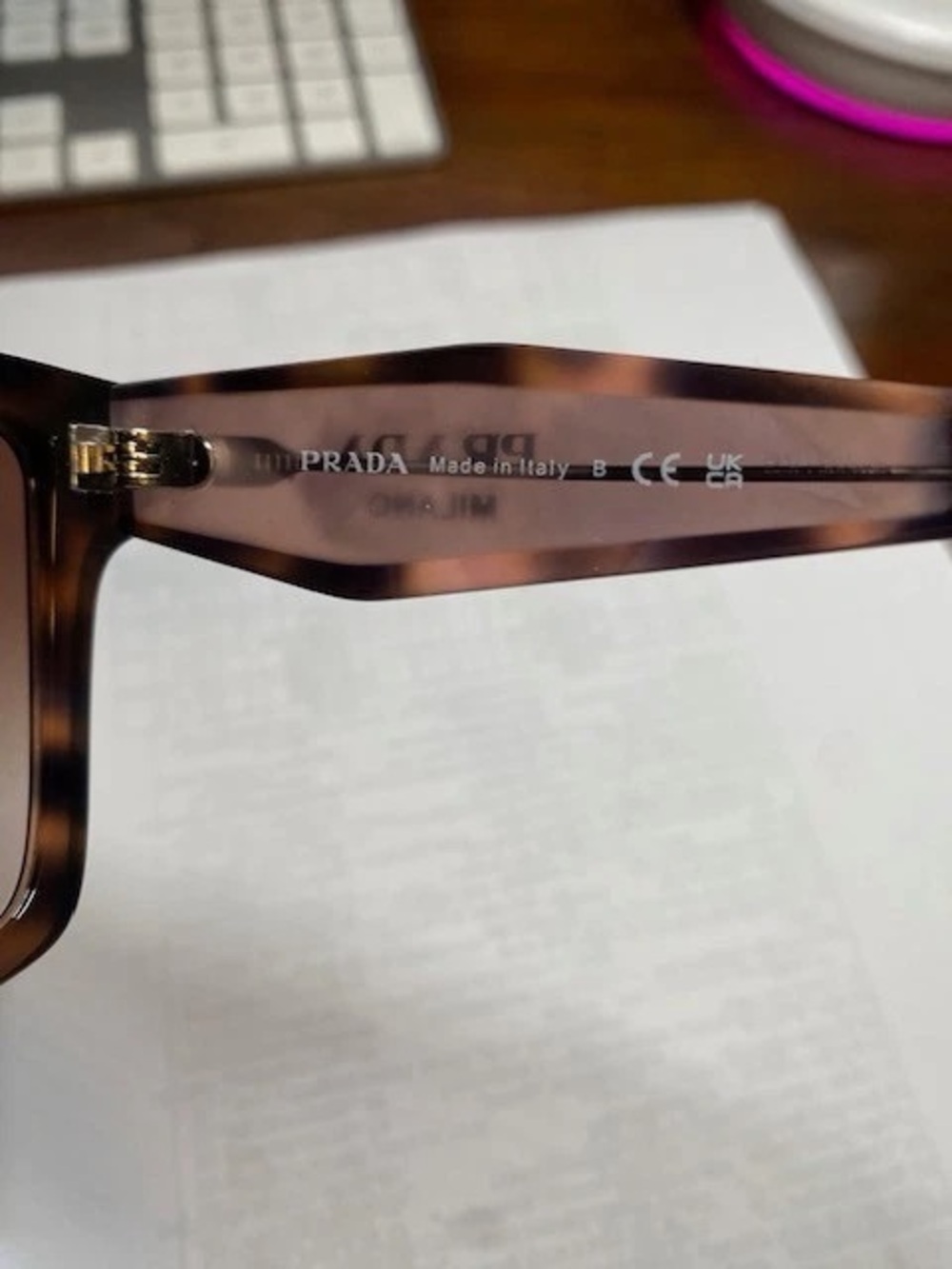 Prada Tortoiseshell Square Sunglasses with Brown Gradient Lenses - Picture 8 of 9